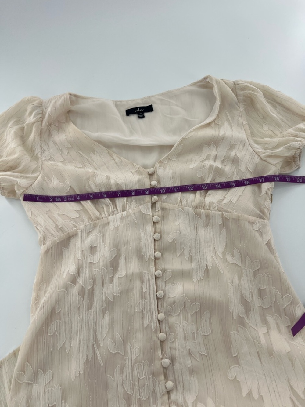 Lulu’s Gala in the Garden Cream Jacquard High-Low Midi Dress fairy cottagecore - Picture 6 of 10